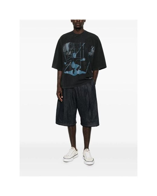 RIVINGTON roi Rebis Black Graphic-Print Oversized T-Shirt for men