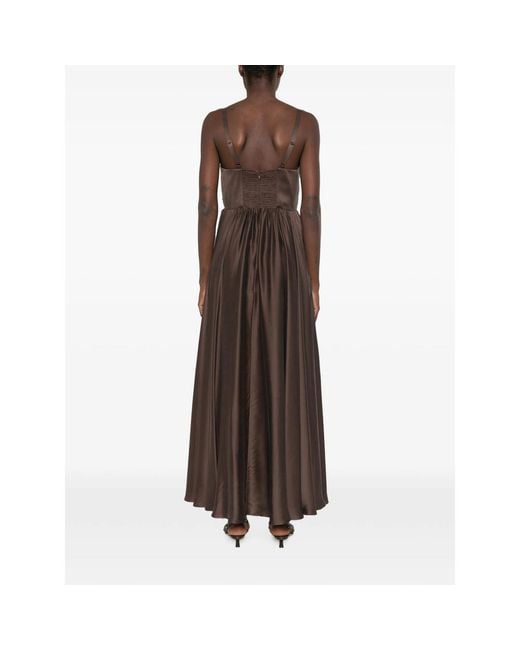 Zimmermann Brown Ruched Cut-Out Maxi Dress
