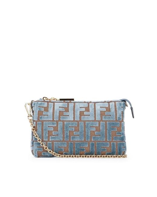 Fendi Blue Baguette Clutch Bag