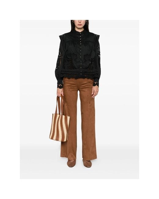Farm Rio Black Richilieu Blouse