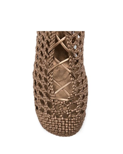 Forte_forte Brown Woven Lace-Up Ankle Boots