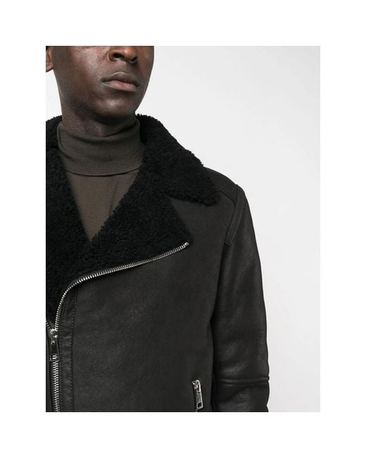 Eraldo Black Shearling Leather Jacket for men