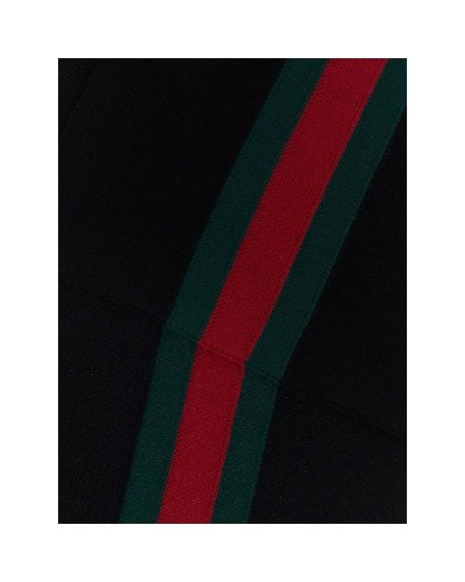 Gucci Black Web-Stripe Logo-Patch Scarf for men