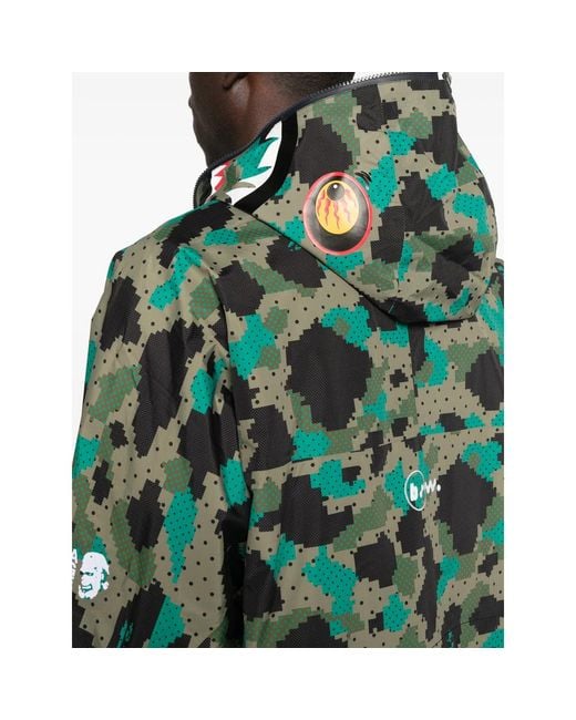 A Bathing Ape Green Lightweight Hooded Jacket for men