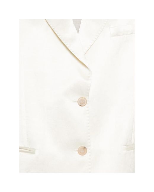 Panicale White Peak-Lapel Blazer