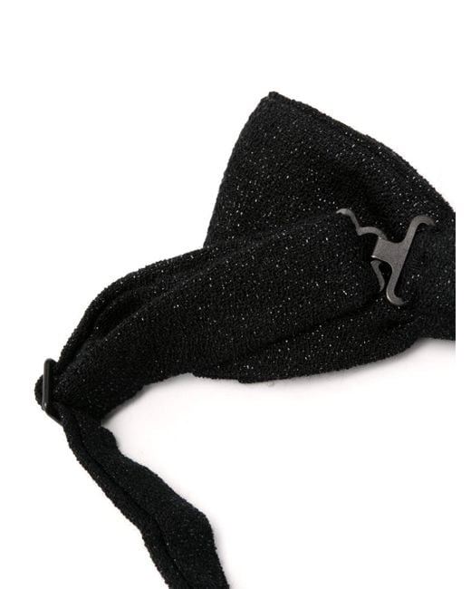 Lardini Black Glitter-Detailing Bow Tie for men