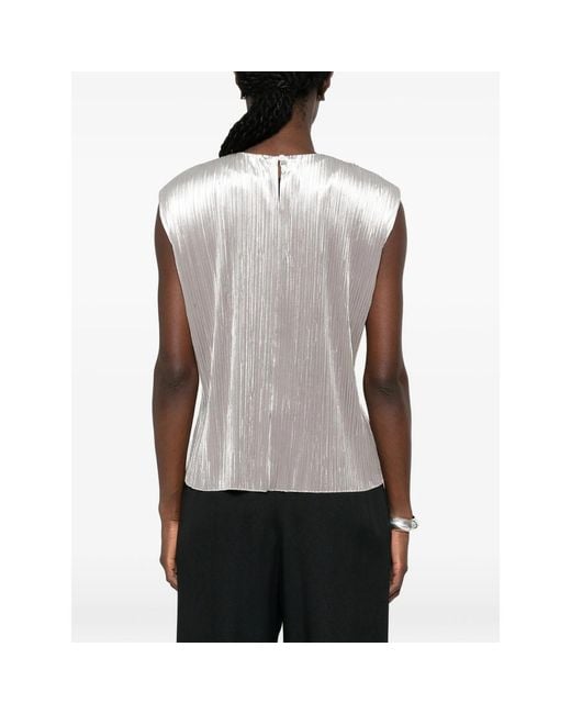 Forte_forte Gray Plissé-Effect Sleeveless Top