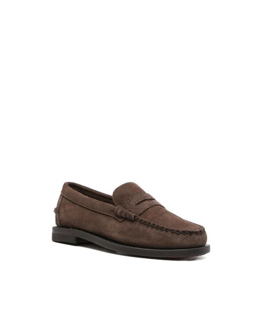 Sebago Brown Braided Penny Loafers