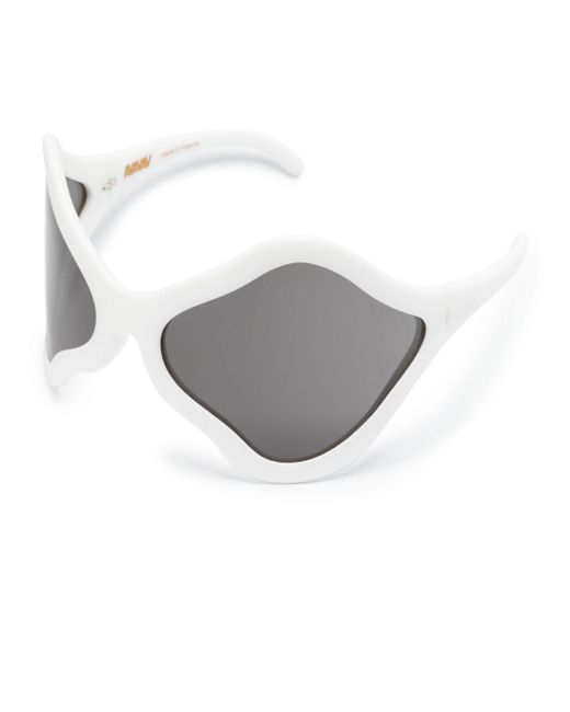 AVAVAV Gray Panda Wraparound-Frame Sunglasses