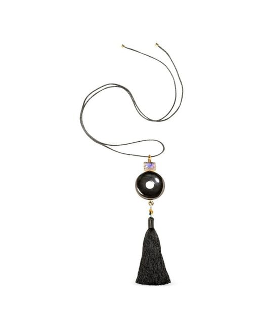Jennifer Behr Metallic Tassel Dakota Necklace