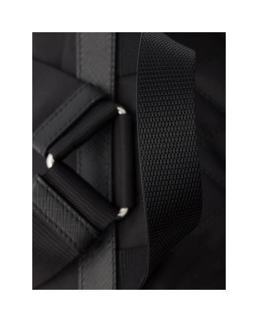 Prada Black Medium Quilted Re-Nylon Backpack With Saffiano Leather Trim