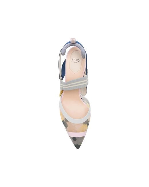 Fendi Blue Colibrì Floral-Print Sandals