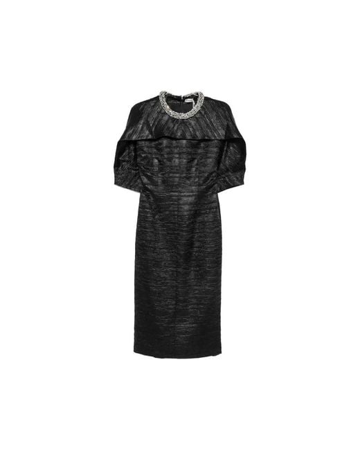 Jonathan Simkhai Black Crystal-Embellished Midi Dress