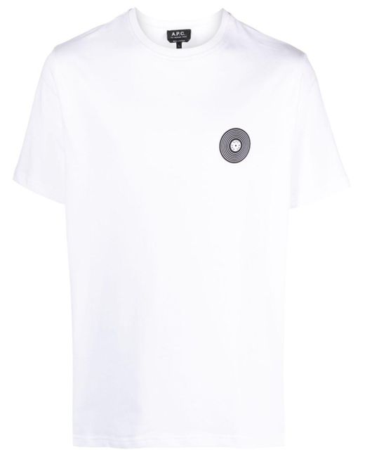 A.P.C. White Graphic-Print Cotton T-Shirt for men