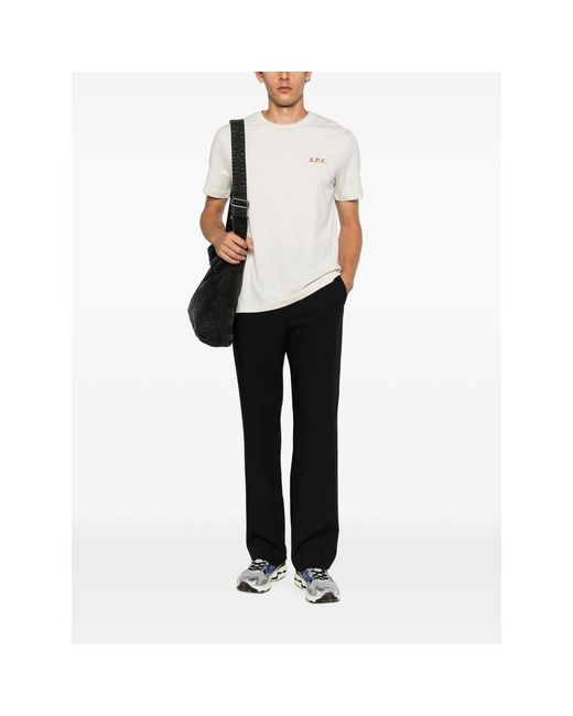 A.P.C. White A. P.C. Logo-Print T-Shirt for men