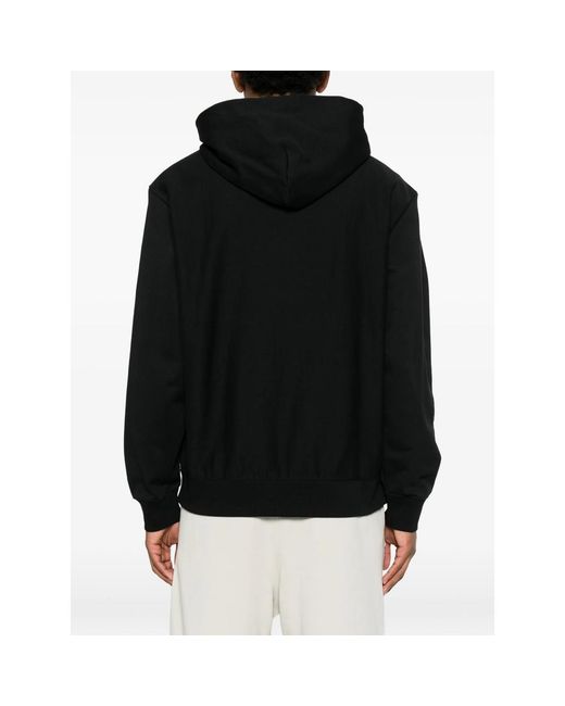 Calvin Klein Black Embroidered-Logo Zip-Up Hoodie for men