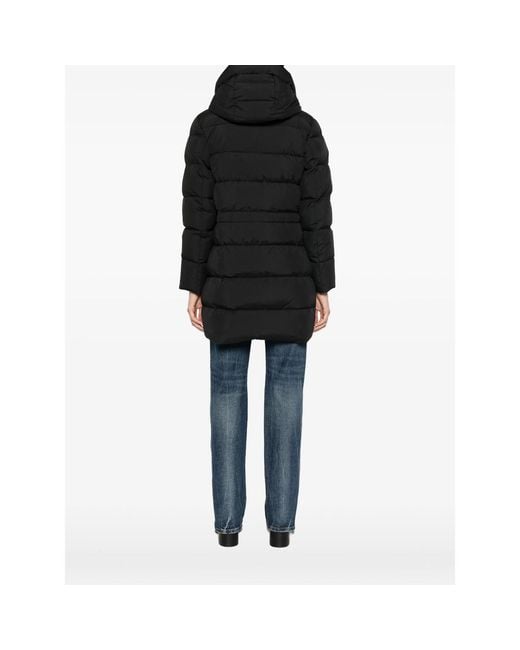 Moorer Black Klie Quilted Hooded Coat