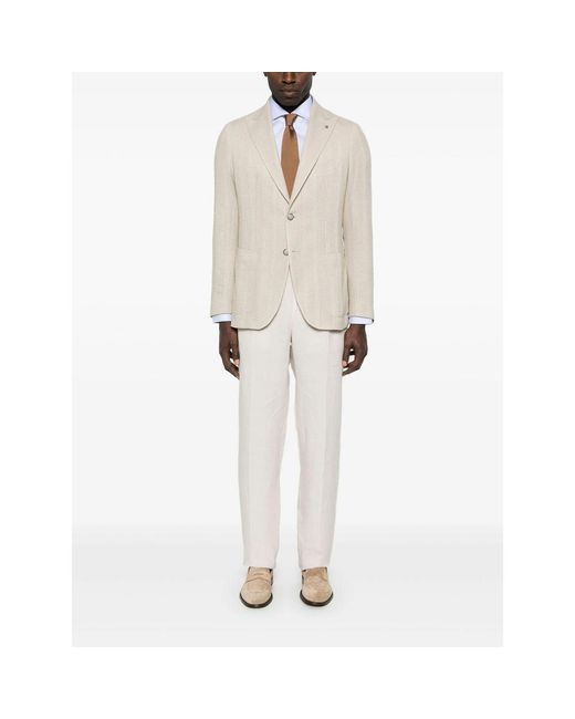 Brunello Cucinelli White Neutrals Trousers for men