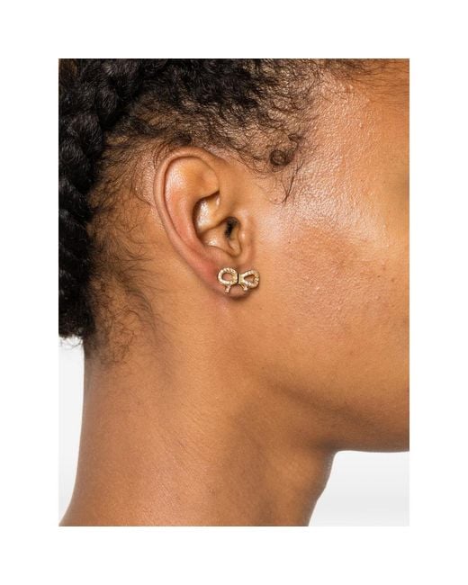 Ferragamo Natural Stud Earrings Vara Bow-Tone