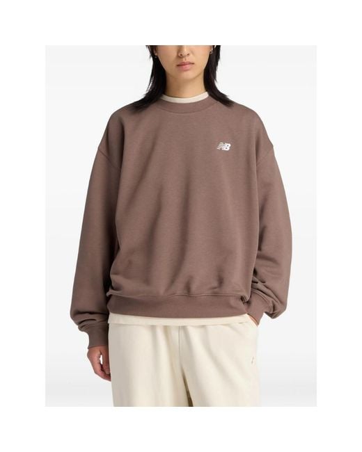 New Balance Brown Sweater With Logo Detail