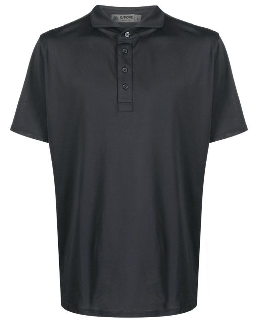 G/FORE Black G4 Logo-Plaque Piqué Polo Shirt for men
