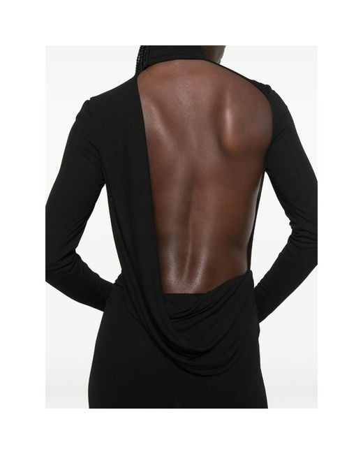 Gucci Black Open-Back High-Neck Dress