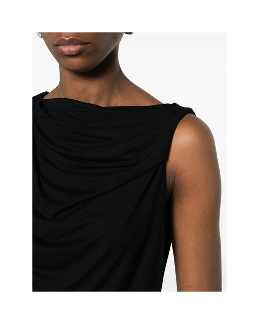 Entire studios Black Sleeveless Draped Top
