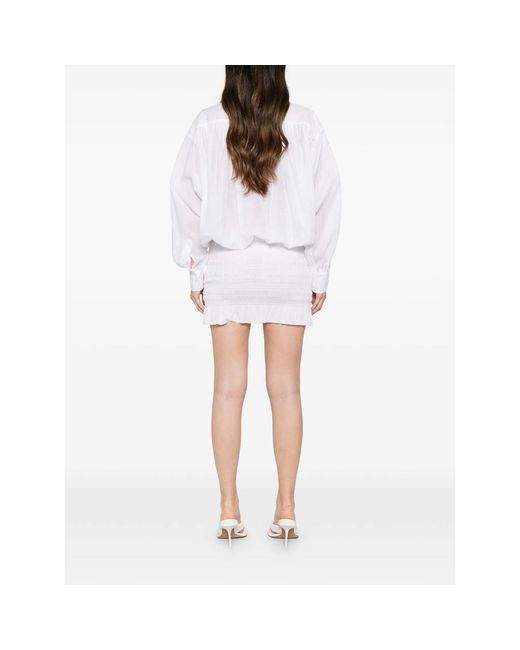 ANDAMANE White Rania Shirred Dress