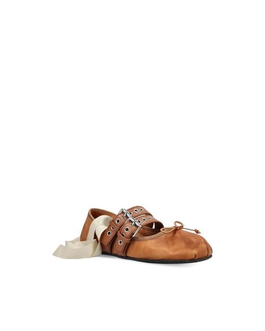 Miu Miu Brown Ballet Flats