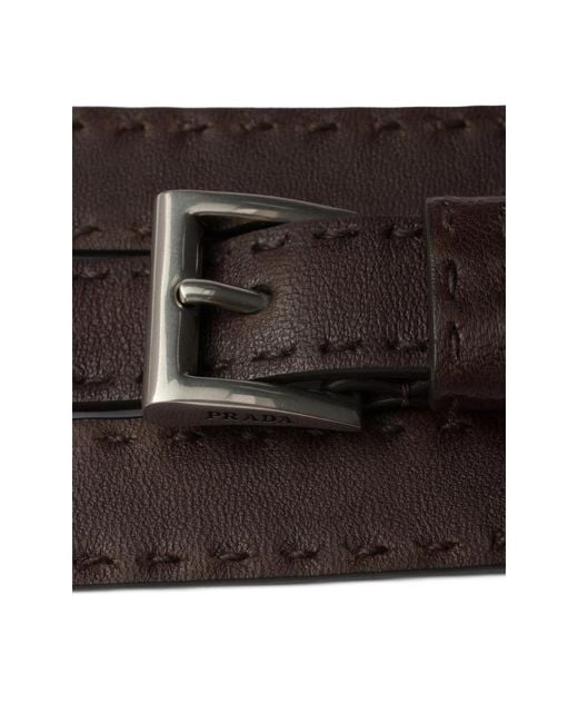 Prada Brown Antiqued Leather Belt