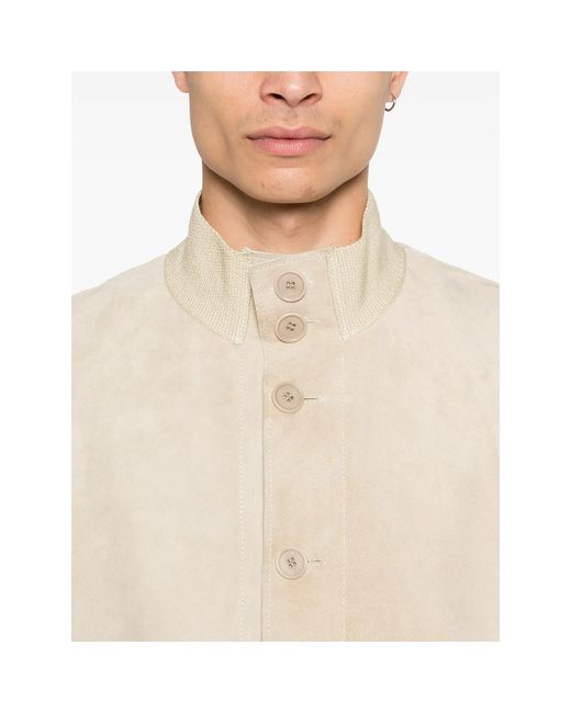 SANTORO Natural Button Patch-Pocket Jacket for men