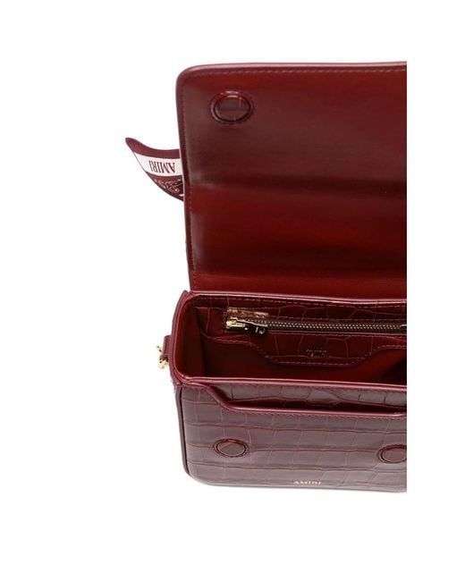 Amiri Brown Crocodile-Effect Scarf-Handle Tote Bag