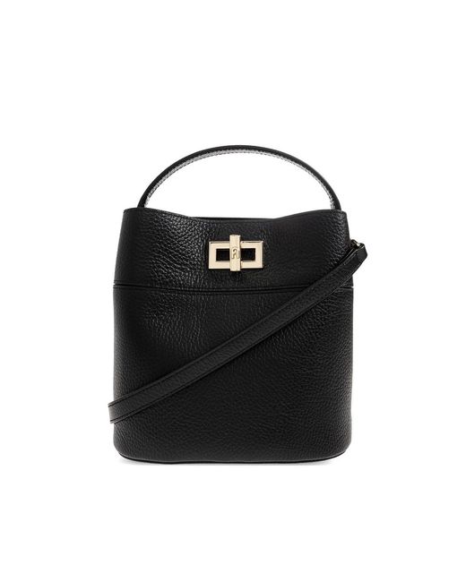 Furla Black Amelia Top-Handle Leather Mini Bag