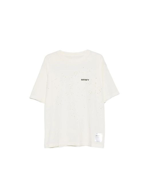 Satisfy White Crew-Neck T-Shirt for men