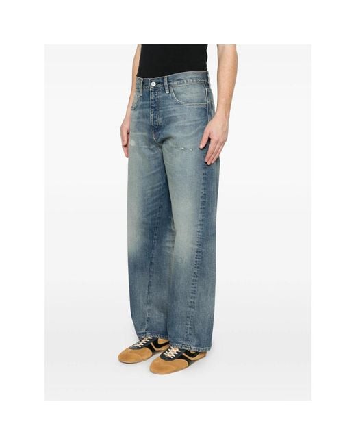sunflower Blue Twisted Distressed Jeans for men
