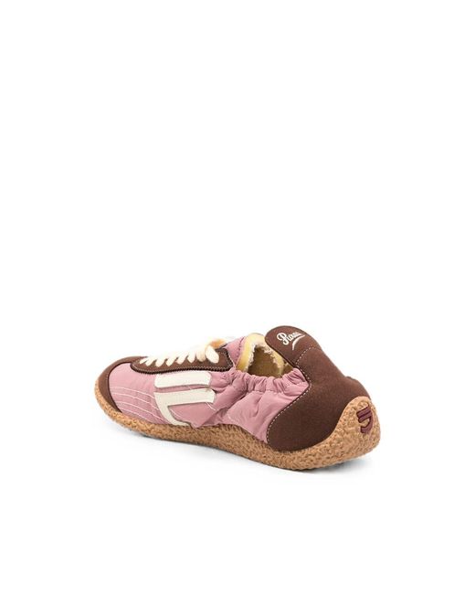 PURAAI Pink Logo-Patch Panelled Sneakers