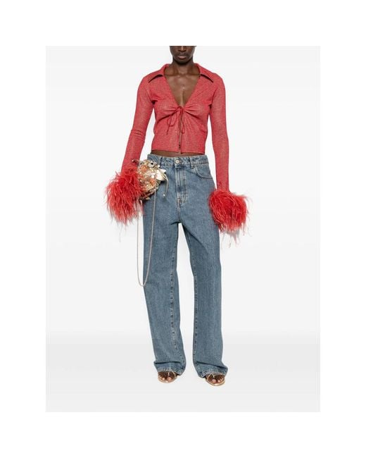 Oseree Red Lumiere Plumage Slim Shirt