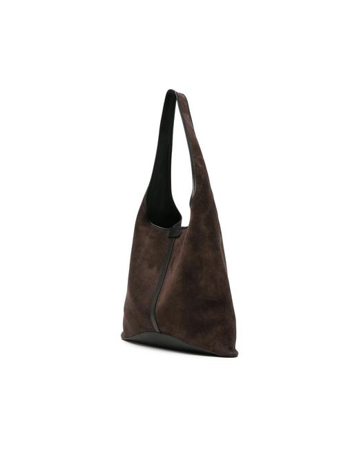 Soeur Black Delice Suede Leather Tote Bag