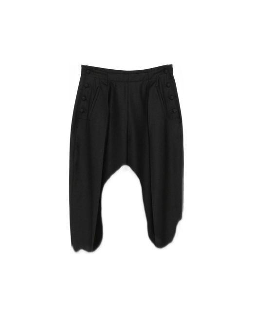DARKPARK Black Taylor Button-Embellished Pleated Trousers