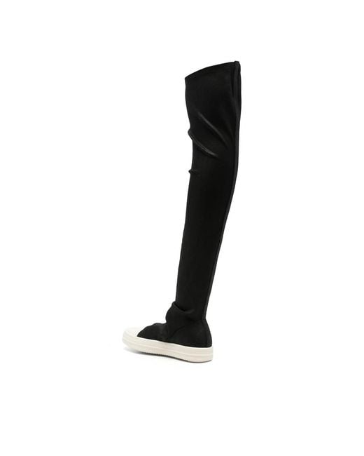 Rick Owens Black Toe-Cap Sneakers