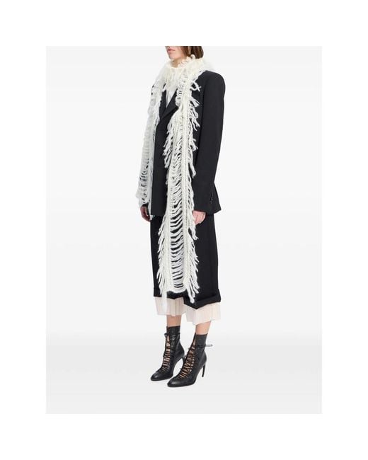 Ann Demeulemeester Natural Brushed-Knit Scarf