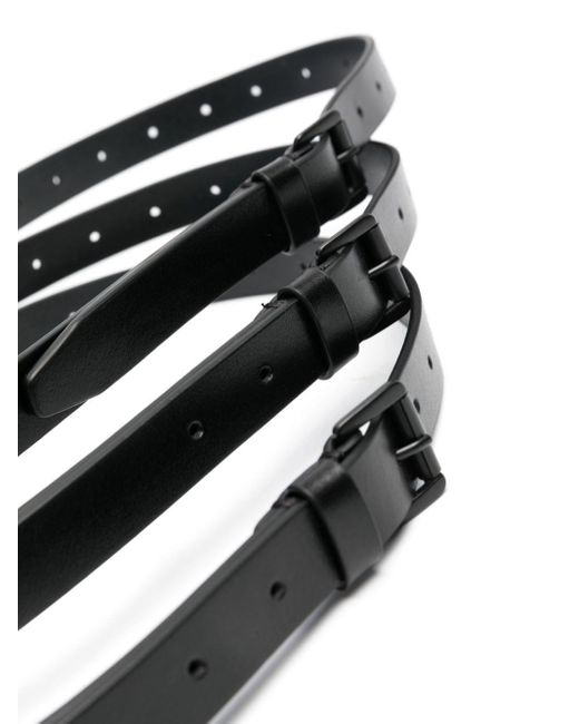 Ann Demeulemeester Black Orla Triple Leather Belt