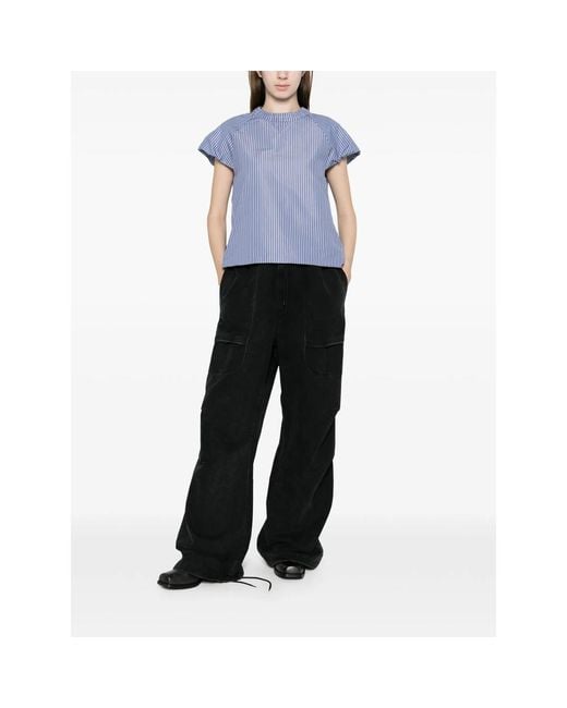 Sacai Blue Striped T-Shirt
