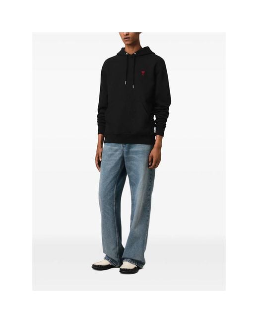 AMI Black Ami De Coeur Embroidery Sweater