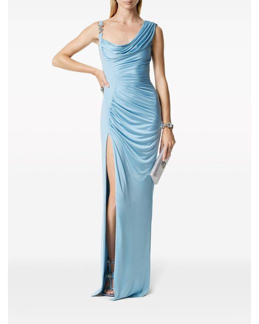 Versace Blue Medusa '95 Draped Gown
