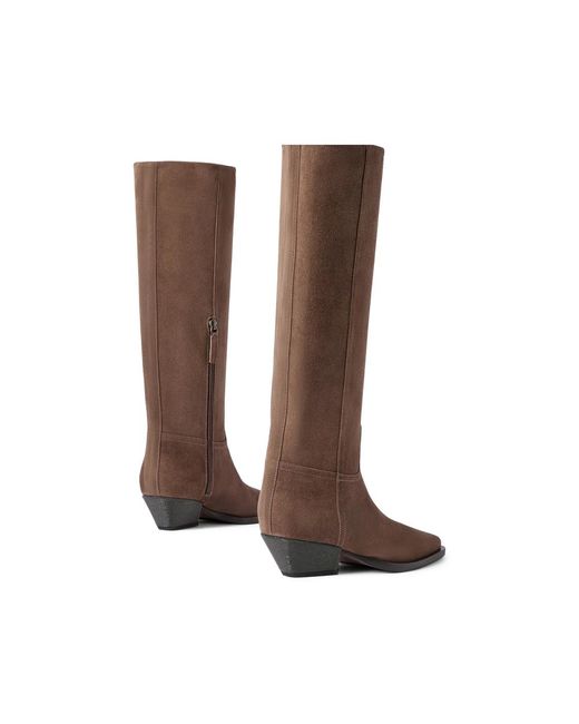 Brunello Cucinelli Brown Boots Calf Suede