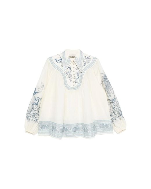 ALÉMAIS White Villa Romantica Blouse