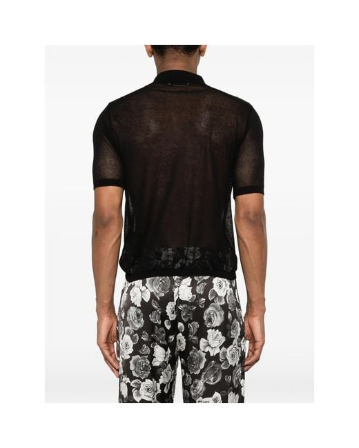 Ernest W. Baker Black Buttoned Polo Shirt for men