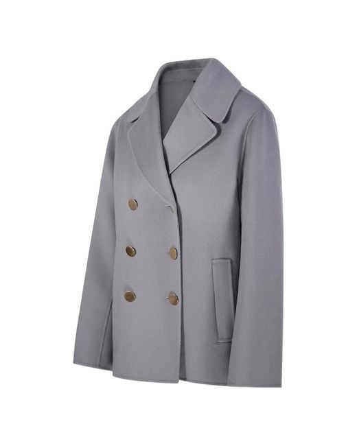 Max Mara Gray Buttoned Coat