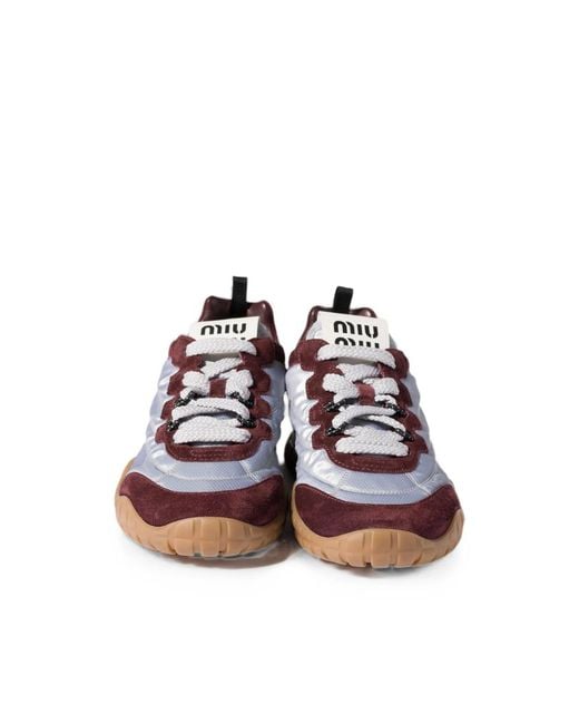 Miu Miu Multicolor Tyre Technical-Fabric And Suede Sneakers